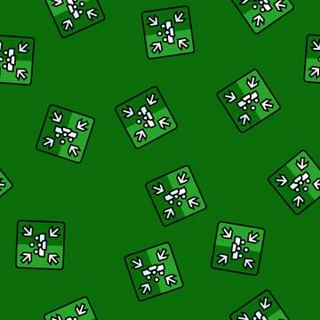 Fire assembly point emergency vector seamless pattern Stock Illustration