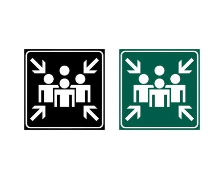 Fire Assembly Point Icon Vector Signage Illustration Design Stock Illustration