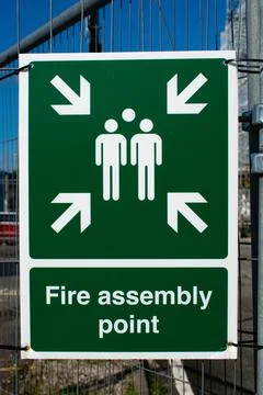 Fire assembly point sign	 Stock Photos