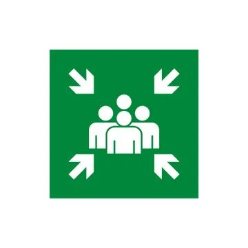 Fire Assembly Point Vector Signage Illustration Design. Vector EPS 10. Stock Illustration