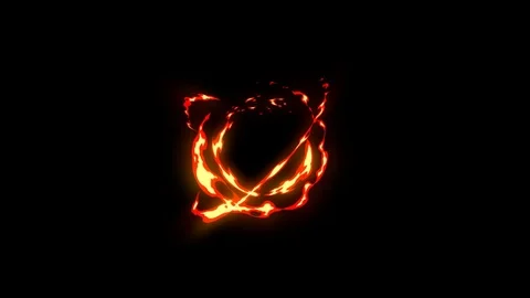 Fire atomic motion with dark background Stock Footage 123888753