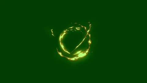 Fire atomic motion with green screen background Stock Footage 124059779