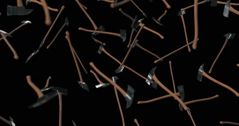 Fire Axe falling Slow Motion Video stock 155464994