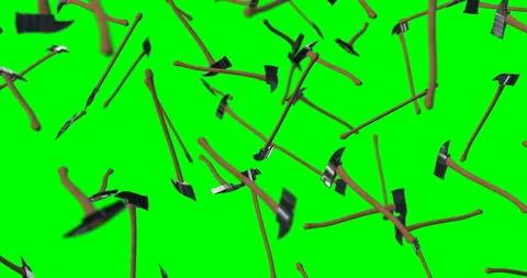 Fire Axe falling Slow Motion Stock Footage 155465278