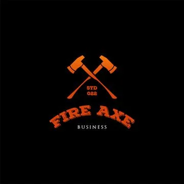 Fire axe icon logo design inspiration Stock Illustration