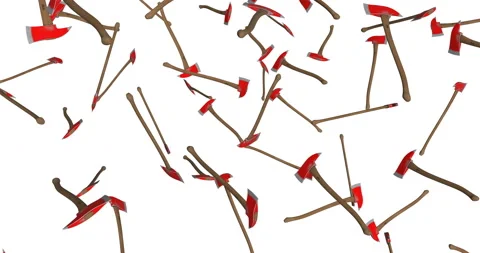 Fire Axes Falling slow motion animation Video stock 238446978