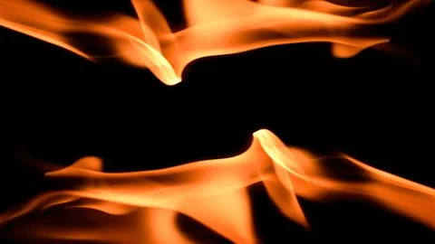 Fire background burning flame frame on a black background Stock Photos