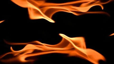 Fire background burning flame frame on a black background Foto stock