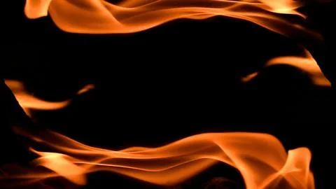 Fire background burning flame frame on a black background Stock Photos