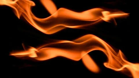 Fire background burning flame frame on a black background Stock Photos