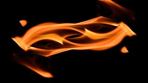 Fire background burning flame frame on a black background Stock Photos
