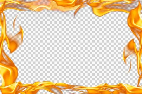 Fire background burning flame frame Isolate on transparent background PNG fil Stock Photos
