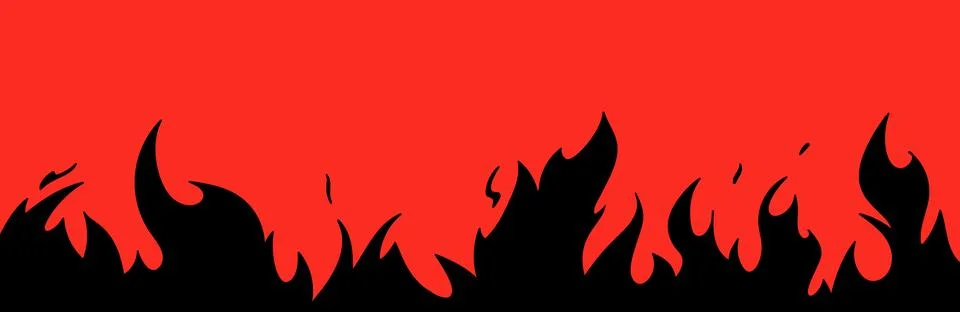 Fire background with dynamic flame motion. Burn effect, fiery silhouette .Flat Stock Illustration