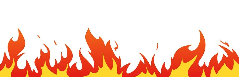 Fire background with dynamic flame motion. Burn effect, fiery silhouette .Flat Stock Illustration