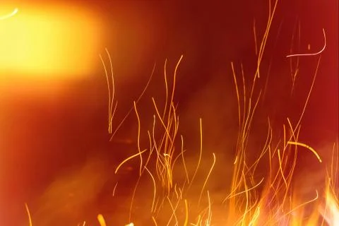 Fire background with sparks Stock Photos