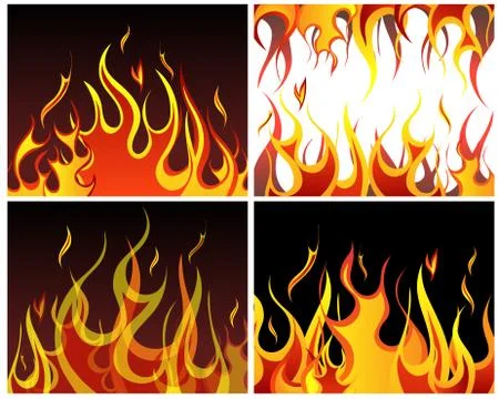 Fire backgrounds set Illustrazione stock