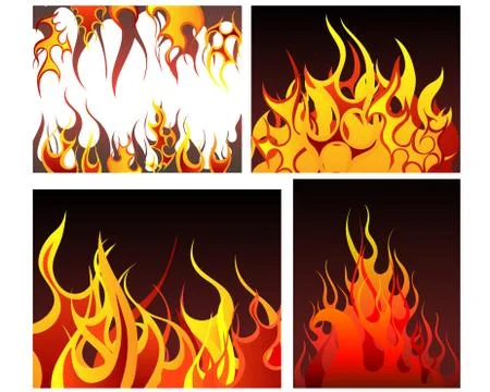 Fire backgrounds set Stock Illustration