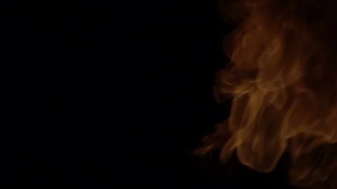Fire ball burning on black background Stock Footage 74370872