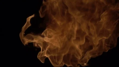 Fire ball burning on black background Stock Footage 74371023