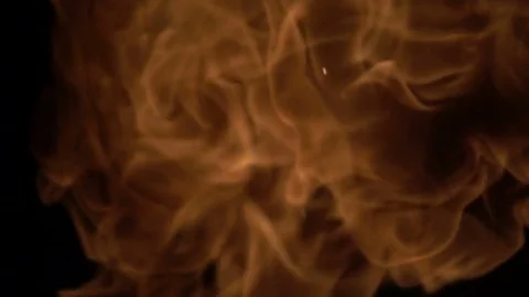 Fire ball burning on black background Stock Footage 74371035