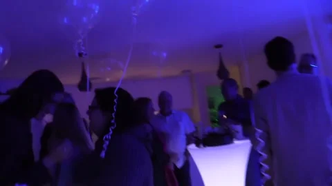 Fire ball erupts from cake at Science Teachers 50th birthday party Stock Footage 106299743