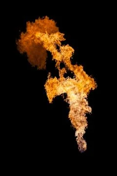 Fire ball explosion from bottom to top Stock Photos