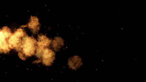 Fire ball explosion Detailed fire with small sparks particles Stock-Footage 87689081