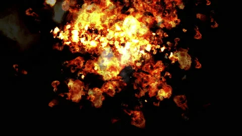 Fire ball explosion flame crash animation Stock Footage 174563534