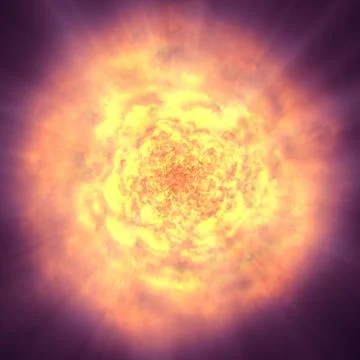 Fire ball explosion in space Stock Illustration