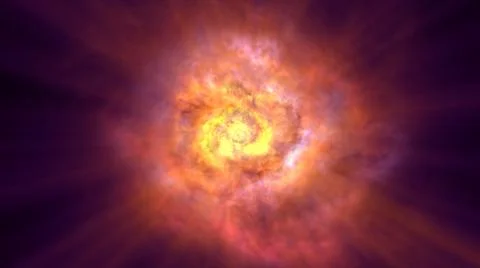 Fire ball explosion in space Stock Illustration