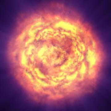 Fire ball explosion in space Stock Illustration