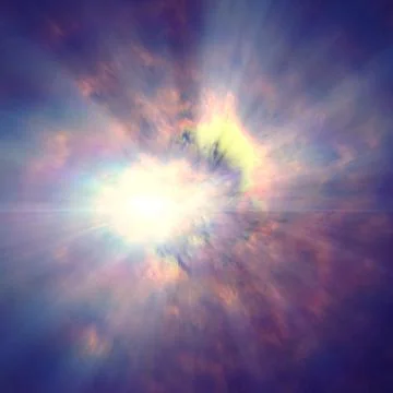 Fire ball explosion in space Illustrazione stock