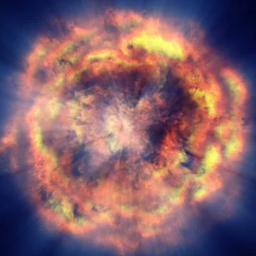 Fire ball explosion in space Stock Illustration