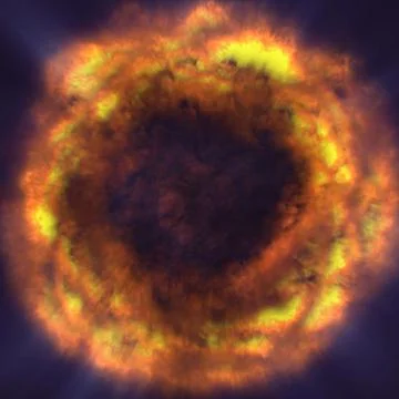 Fire ball explosion in space Stock Illustration