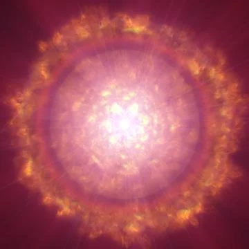 Fire ball explosion in space Stock Illustration