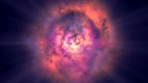 Fire ball explosion in space Stock Illustration