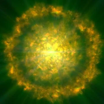 Fire ball explosion in space Stockillustratie