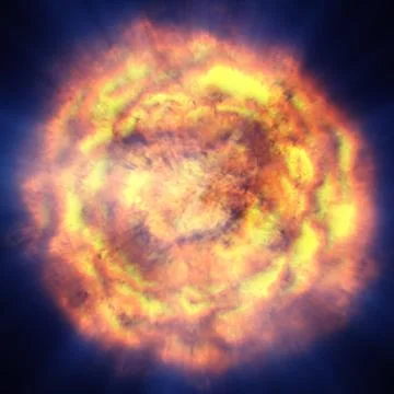 Fire ball explosion in space Stock Illustration