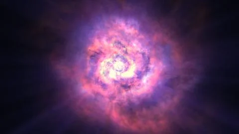 Fire ball explosion in space Stock Illustration