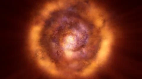 Fire ball explosion in space Stock Illustration