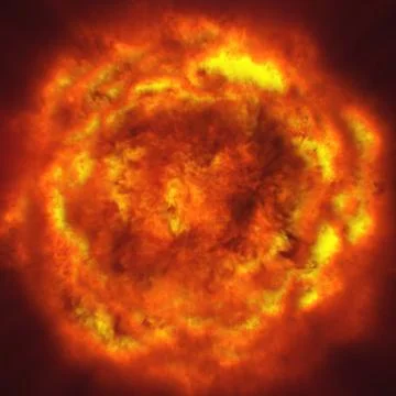 Fire ball explosion in space Stock Illustration