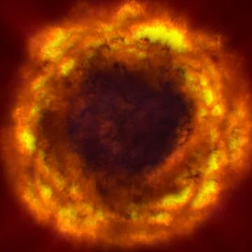 Fire ball explosion in space Stock Illustration