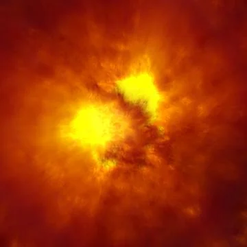 Fire ball explosion in space Stock Illustration