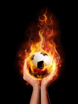 Fire ball in hand Stock Illustration