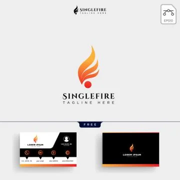 Fire Ball Logo template and business card Stockillustratie