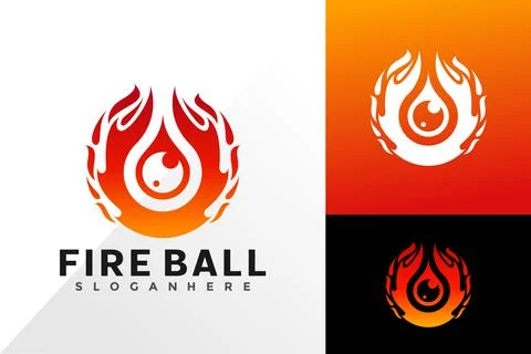 Fire ball logo vector design. Abstract emblem, designs concept, logos, logoty Stock Illustration