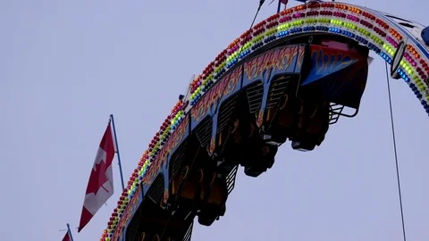 Fire ball ride shot at the West Coast Amusements Carnival with 4k resolution Stock Footage 74133950