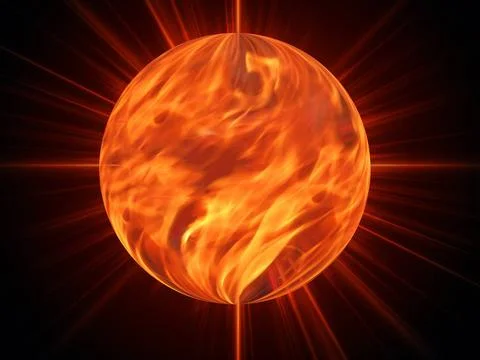Fire ball sun burning - surface solar explosion illustration Copyright: xZ... Stock-Fotos