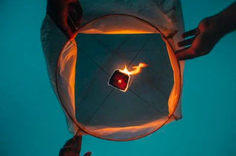 Fire balloon 库存照片