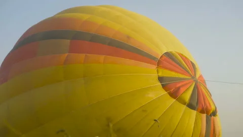 Fire in a balloon Preparation for takeoff 4K Stock Footage 112223954